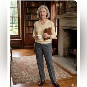 Lord & Taylor Vintage 100% Two-Ply Cashmere V-Neck Sweater M Butter Yellow